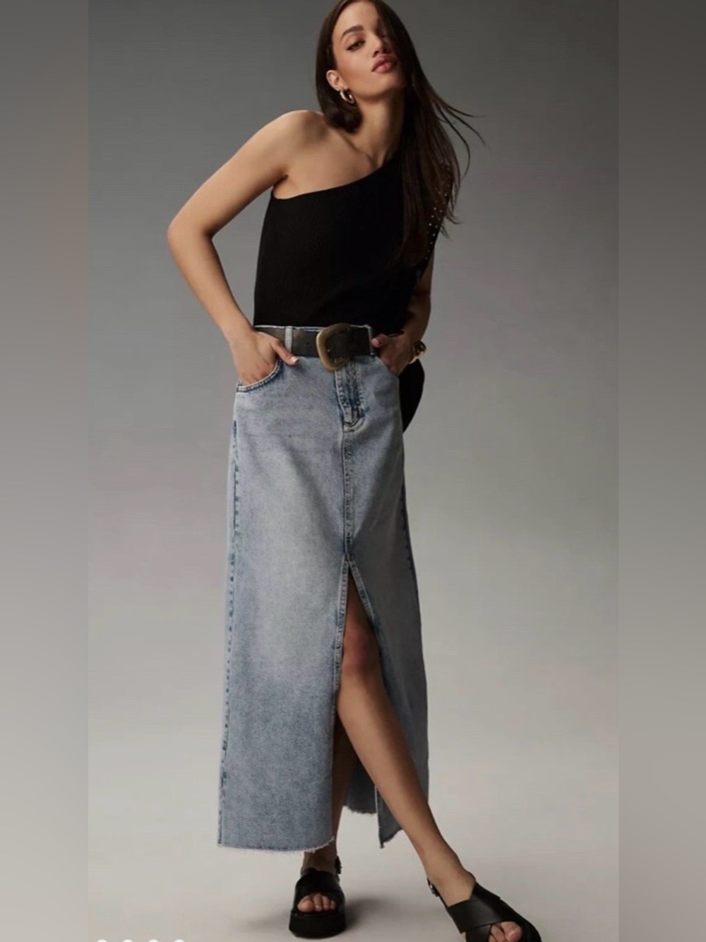 Pilcro Light Blue Denim Piece with Black Stitching Accent